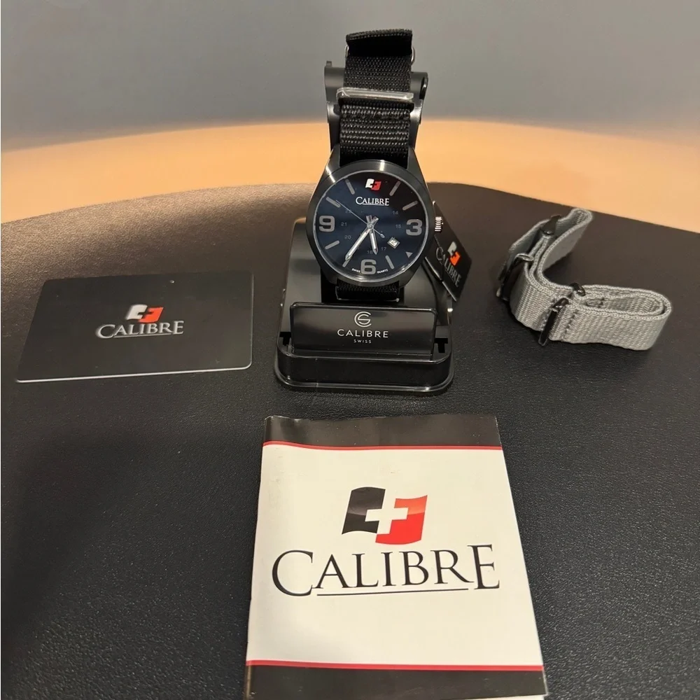 NWT Calibre Trooper Black Dial Black Canvas Strap Men's Watch SC-4T2-13-007